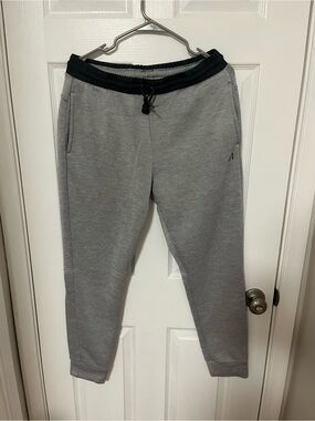 Gray Men's Jogger Pants with Black Waistband